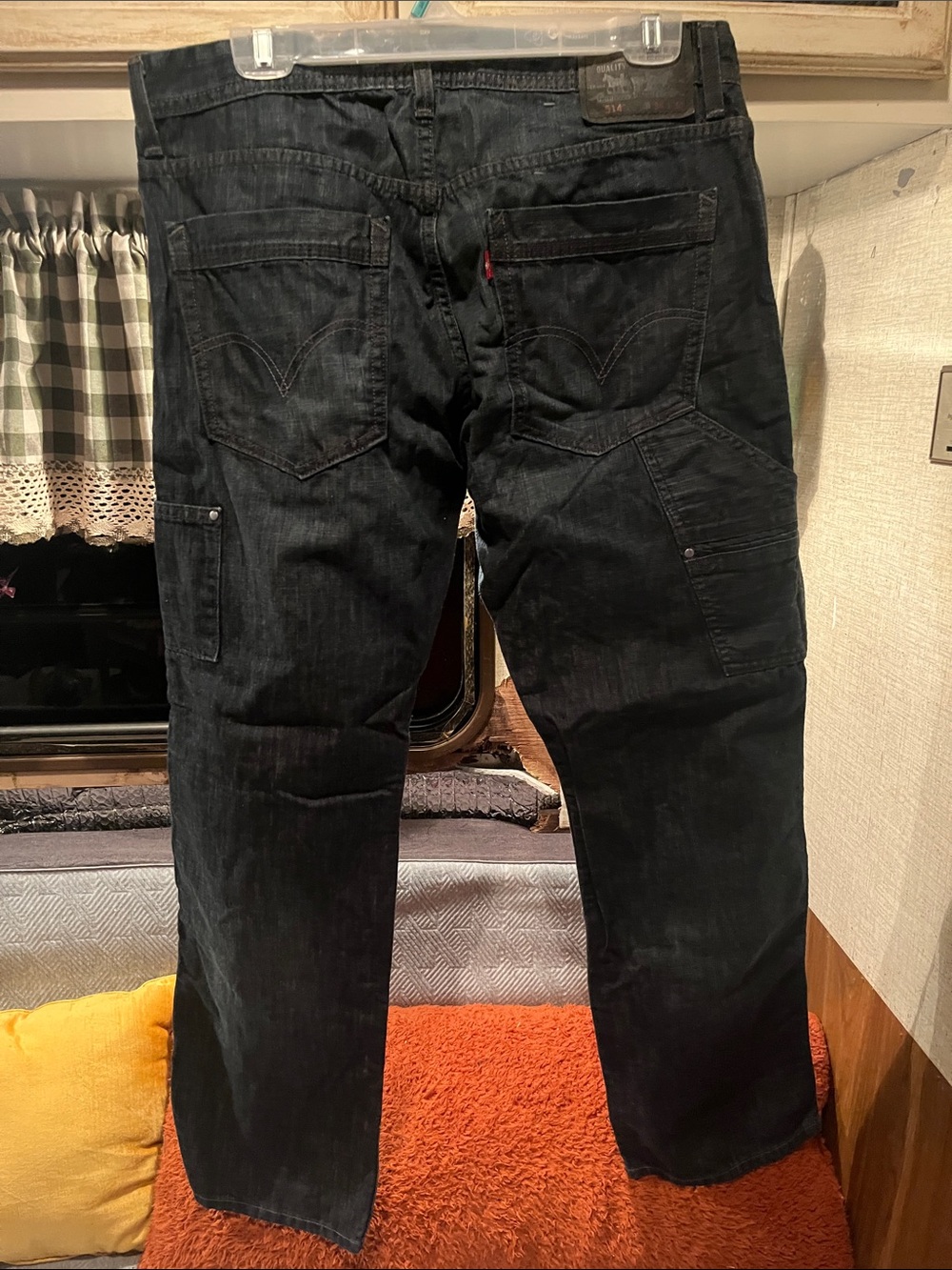 Levi's Black Straight Cargo Jeans